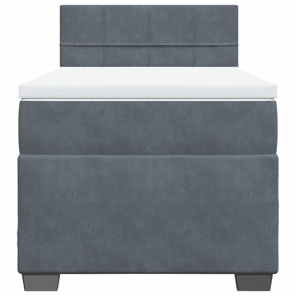Box spring krevet s madracem tamnosivi 100x200 cm baršunasti