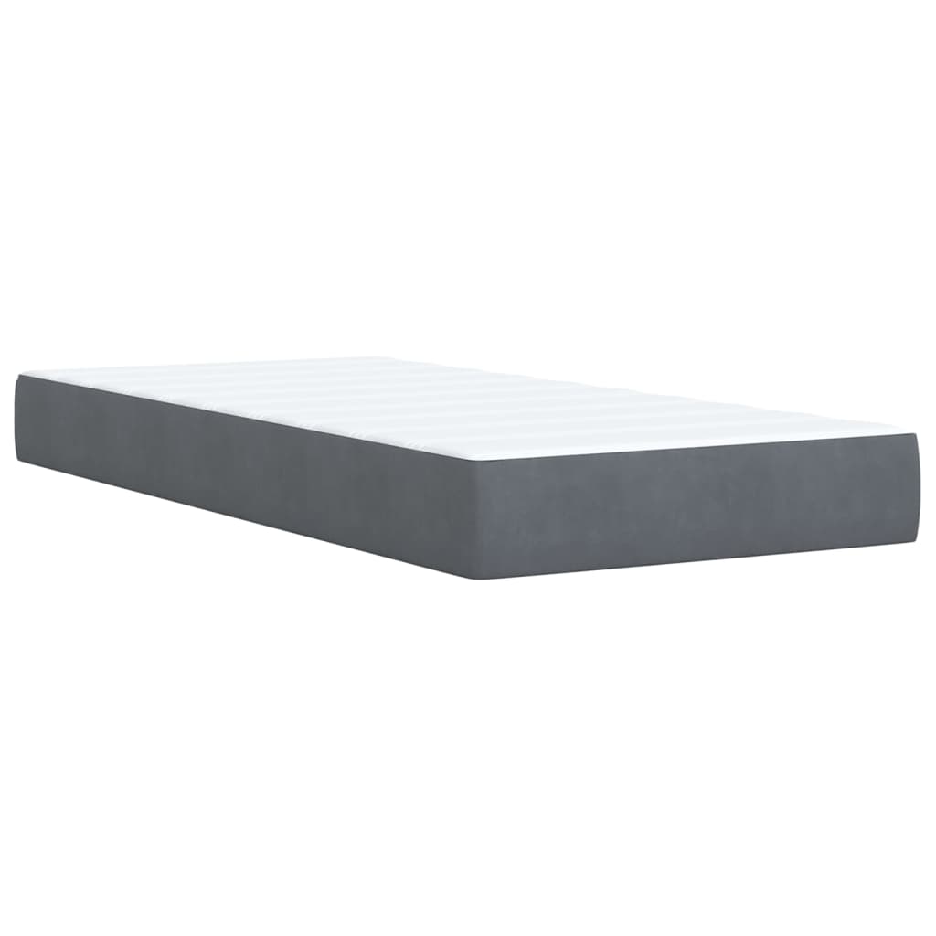 Box spring krevet s madracem tamnosivi 100x200 cm baršunasti