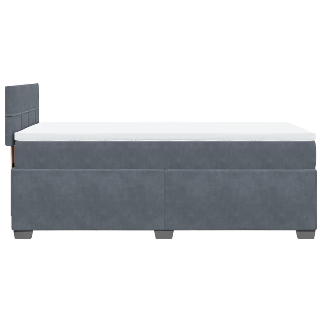 Box spring krevet s madracem tamnosivi 100x200 cm baršunasti