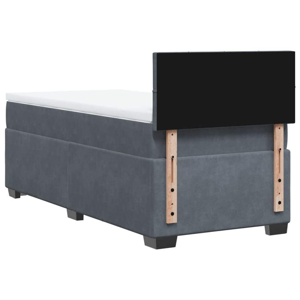 Box spring krevet s madracem tamnosivi 100x200 cm baršunasti