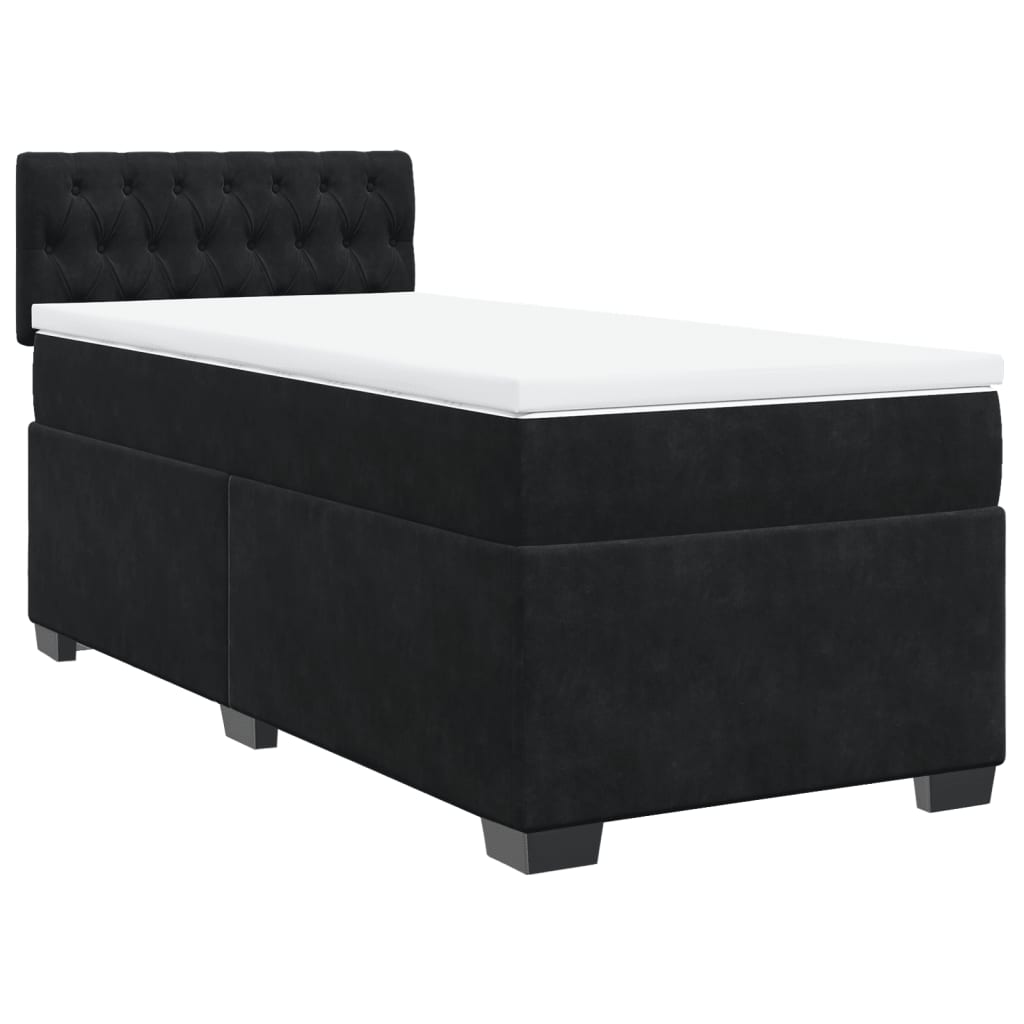 Box spring krevet s madracem crni 100x200 cm baršunasti
