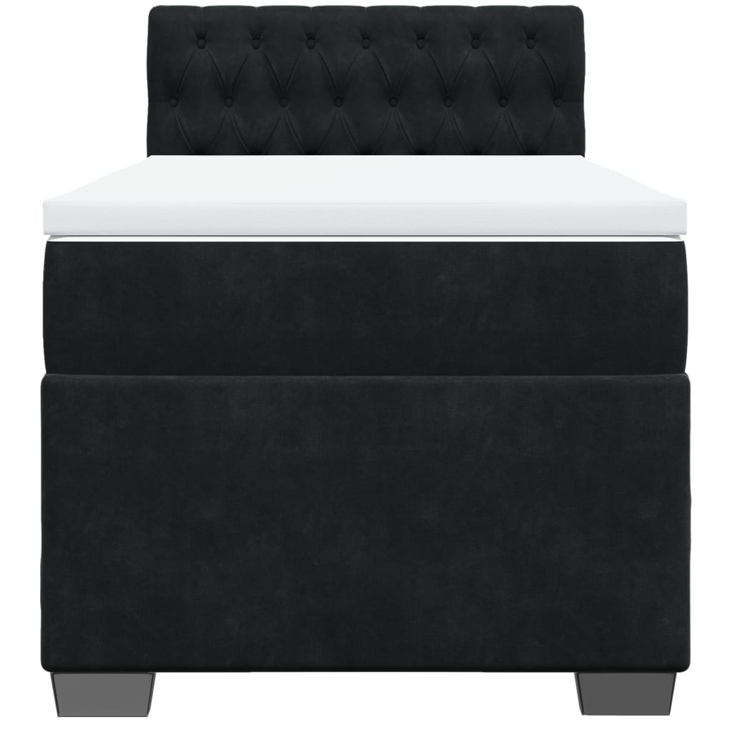 Box spring krevet s madracem crni 100x200 cm baršunasti