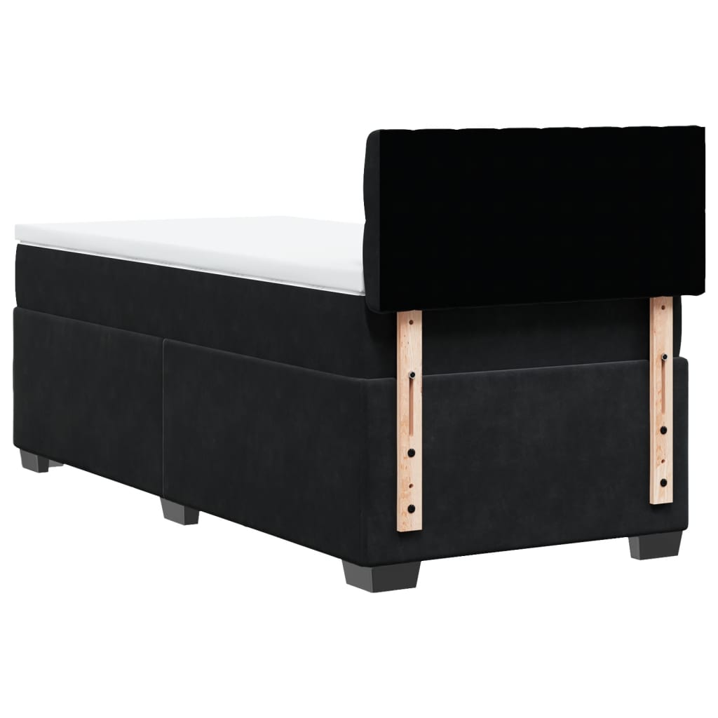 Box spring krevet s madracem crni 100x200 cm baršunasti