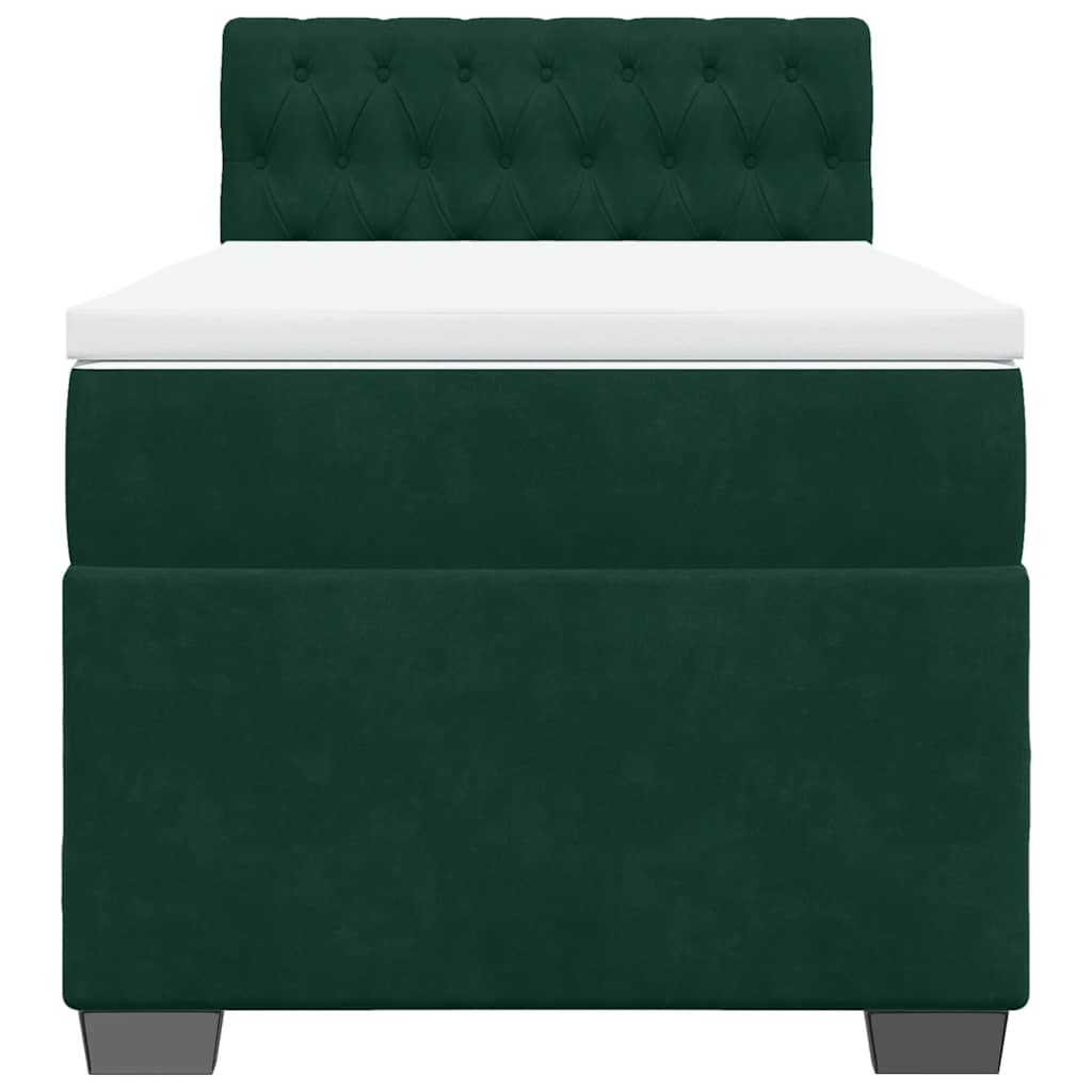 Box spring krevet s madracem tamnozeleni 100x200 cm baršunasti