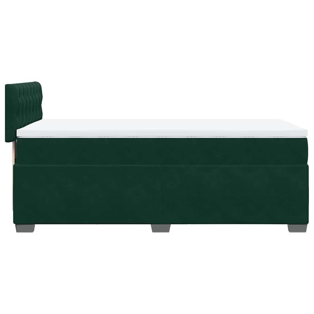 Box spring krevet s madracem tamnozeleni 100x200 cm baršunasti