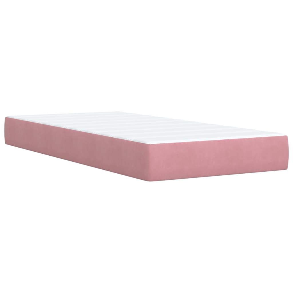 Box spring krevet s madracem ružičasti 100x200 cm baršunasti