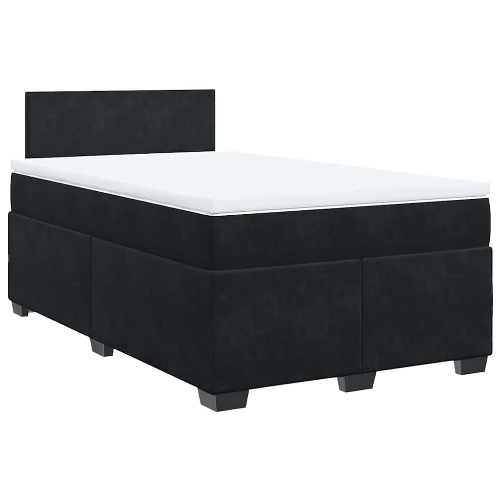 Krevet box spring s madracem crni 120 x 190 cm baršunasti