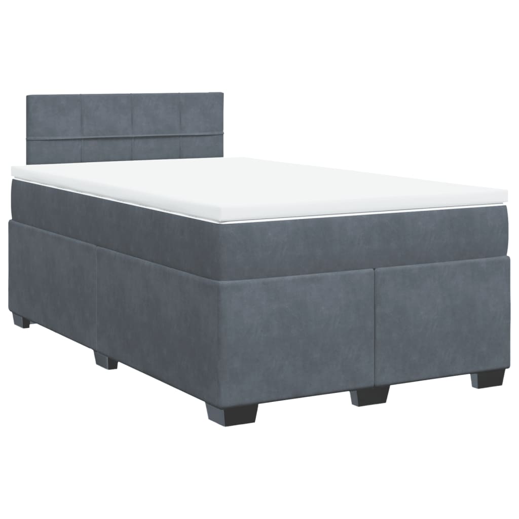 Krevet box spring s madracem tamnosivi 120 x 190 cm baršun