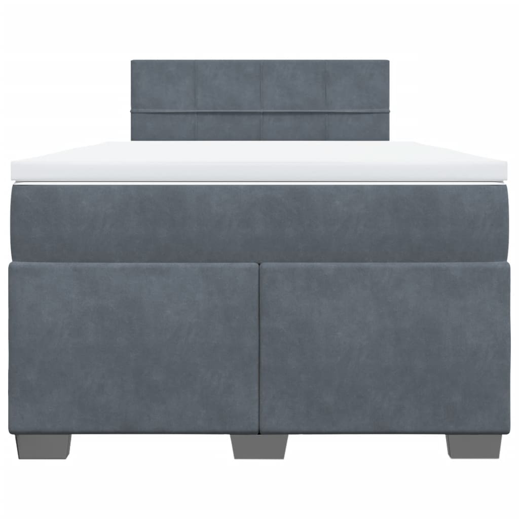 Krevet box spring s madracem tamnosivi 120 x 190 cm baršun