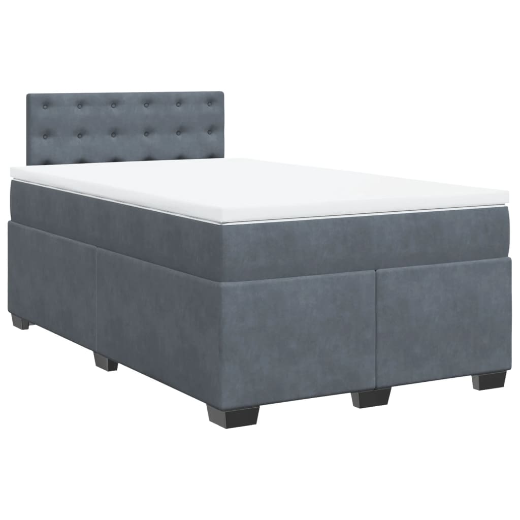 Krevet box spring s madracem tamnosivi 120 x 190 cm baršun