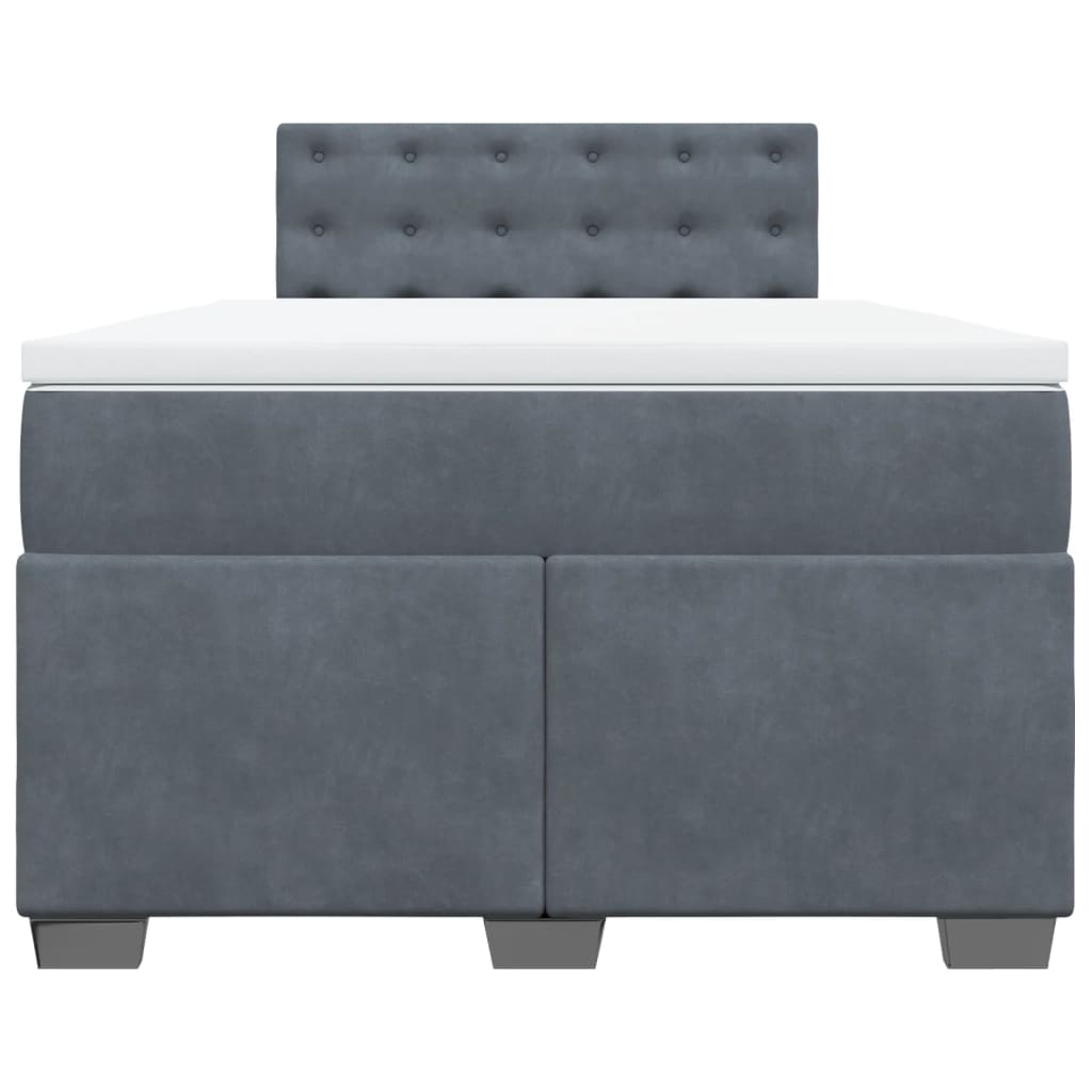 Krevet box spring s madracem tamnosivi 120 x 190 cm baršun