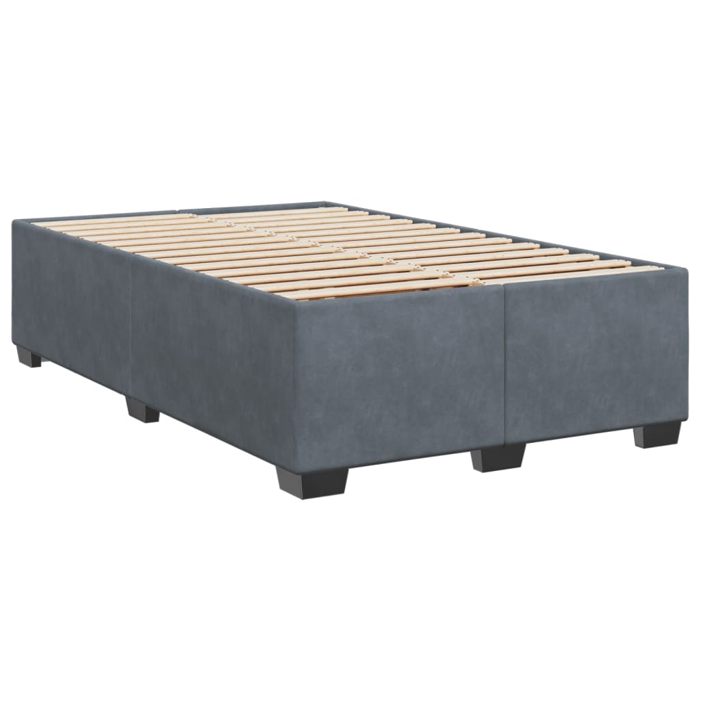 Krevet box spring s madracem tamnosivi 120 x 190 cm baršun