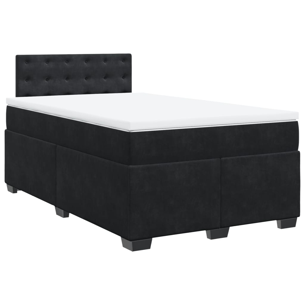 Krevet box spring s madracem crni 120 x 190 cm baršunasti
