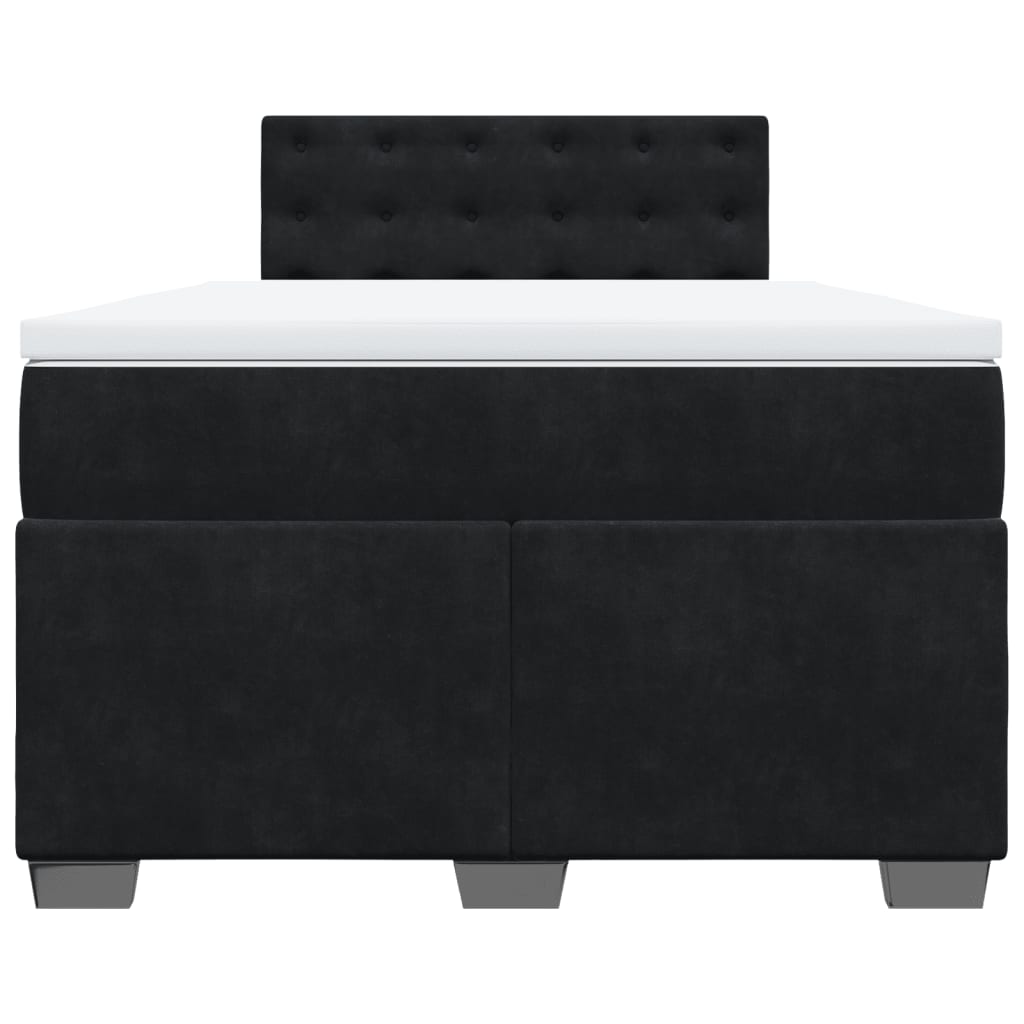 Krevet box spring s madracem crni 120 x 190 cm baršunasti