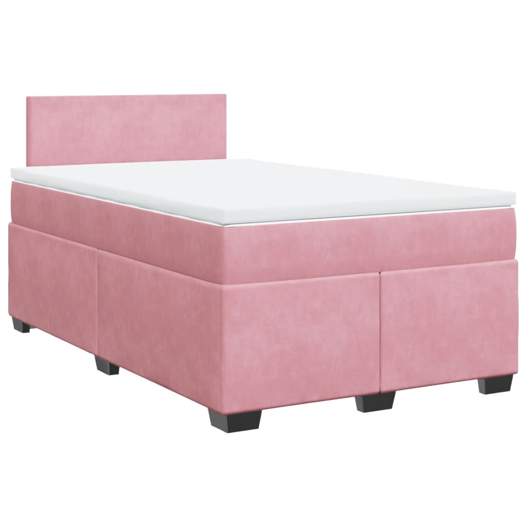 Box spring krevet s madracem ružičasti 120 x 200 cm baršunasti