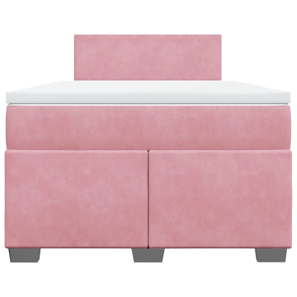 Box spring krevet s madracem ružičasti 120 x 200 cm baršunasti