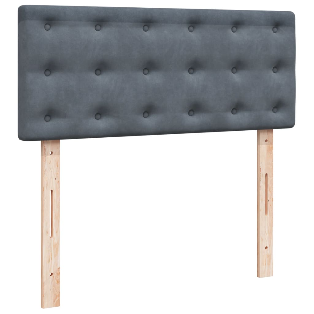 Box spring krevet s madracem tamnosivi 120 x 200 cm baršunasti