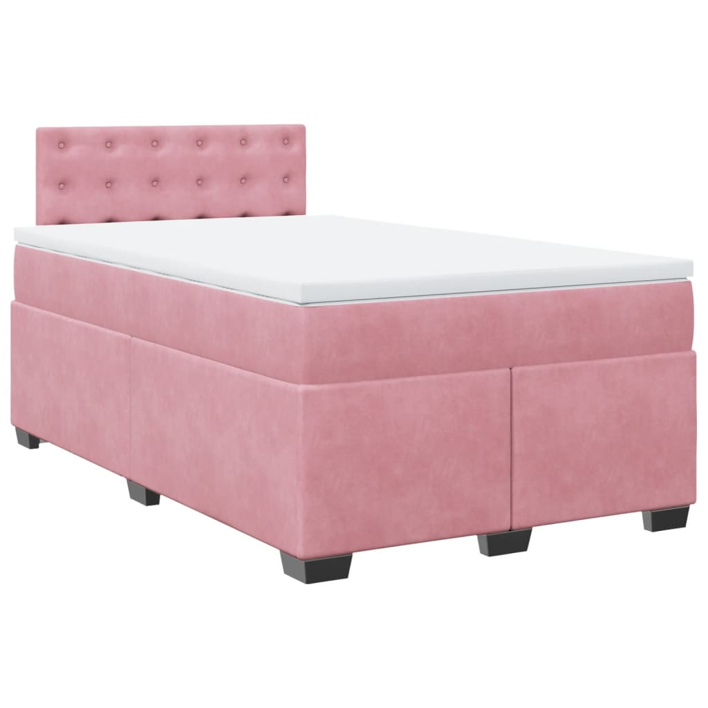 Box spring krevet s madracem ružičasti 120 x 200 cm baršunasti