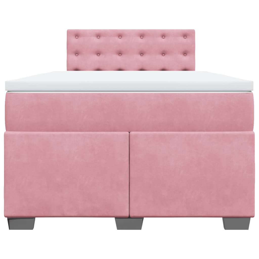 Box spring krevet s madracem ružičasti 120 x 200 cm baršunasti