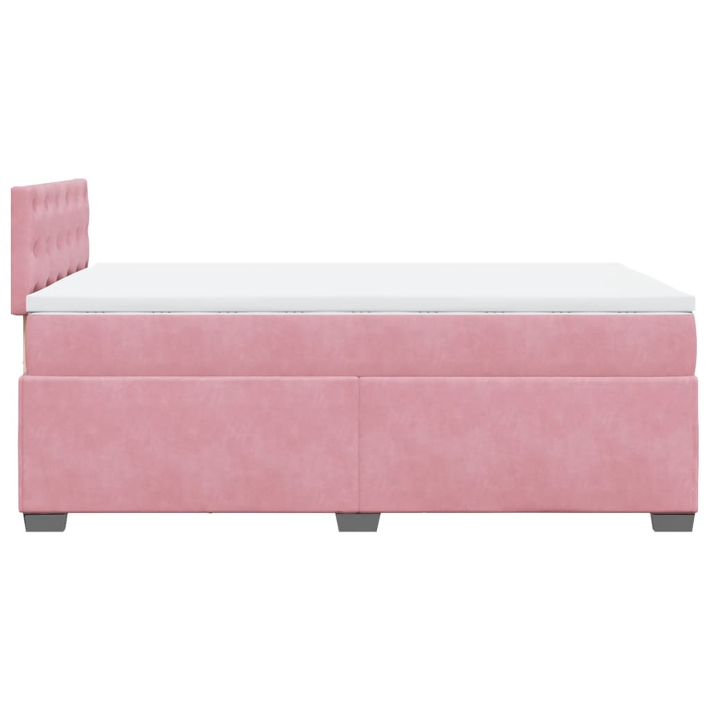 Box spring krevet s madracem ružičasti 120 x 200 cm baršunasti