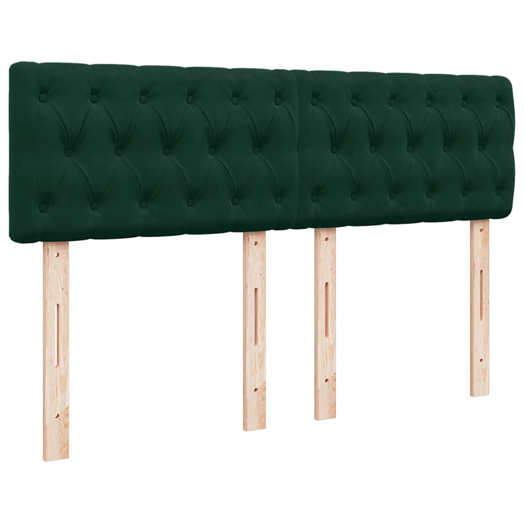 Krevet s oprugama i madracem tamnozeleni 140x190 cm baršunasti