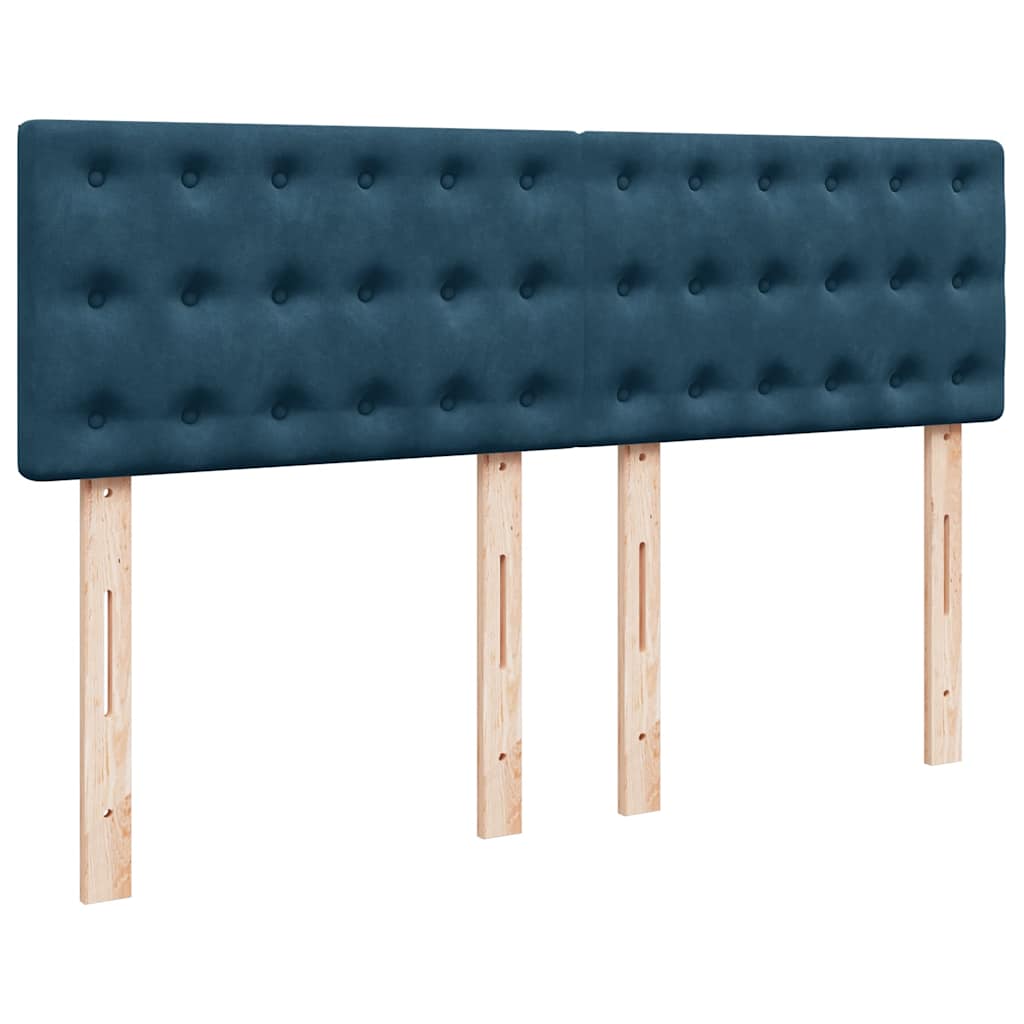 Krevet s oprugama i madracem tamnoplavi 140x190 cm baršunasti