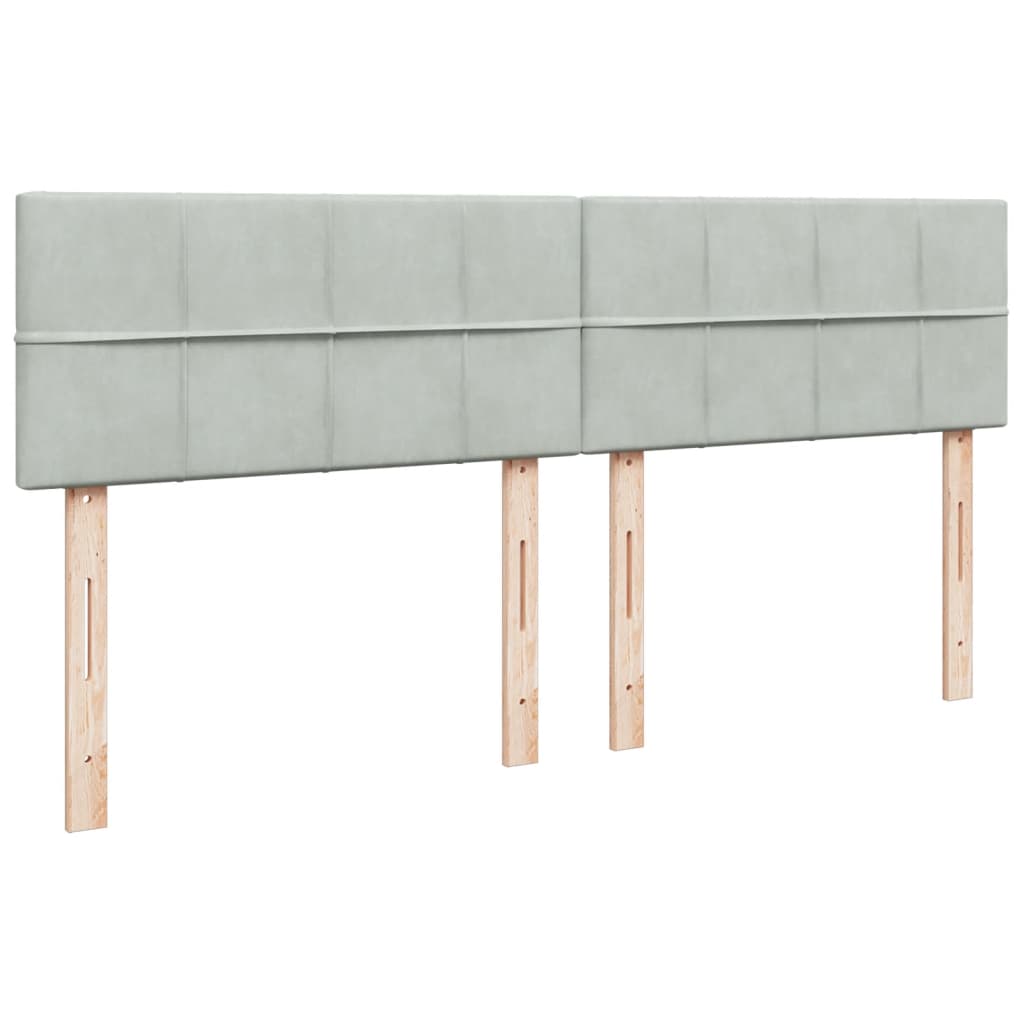 Krevet s oprugama i madracem svjetlosivi 200x200 cm baršunasti