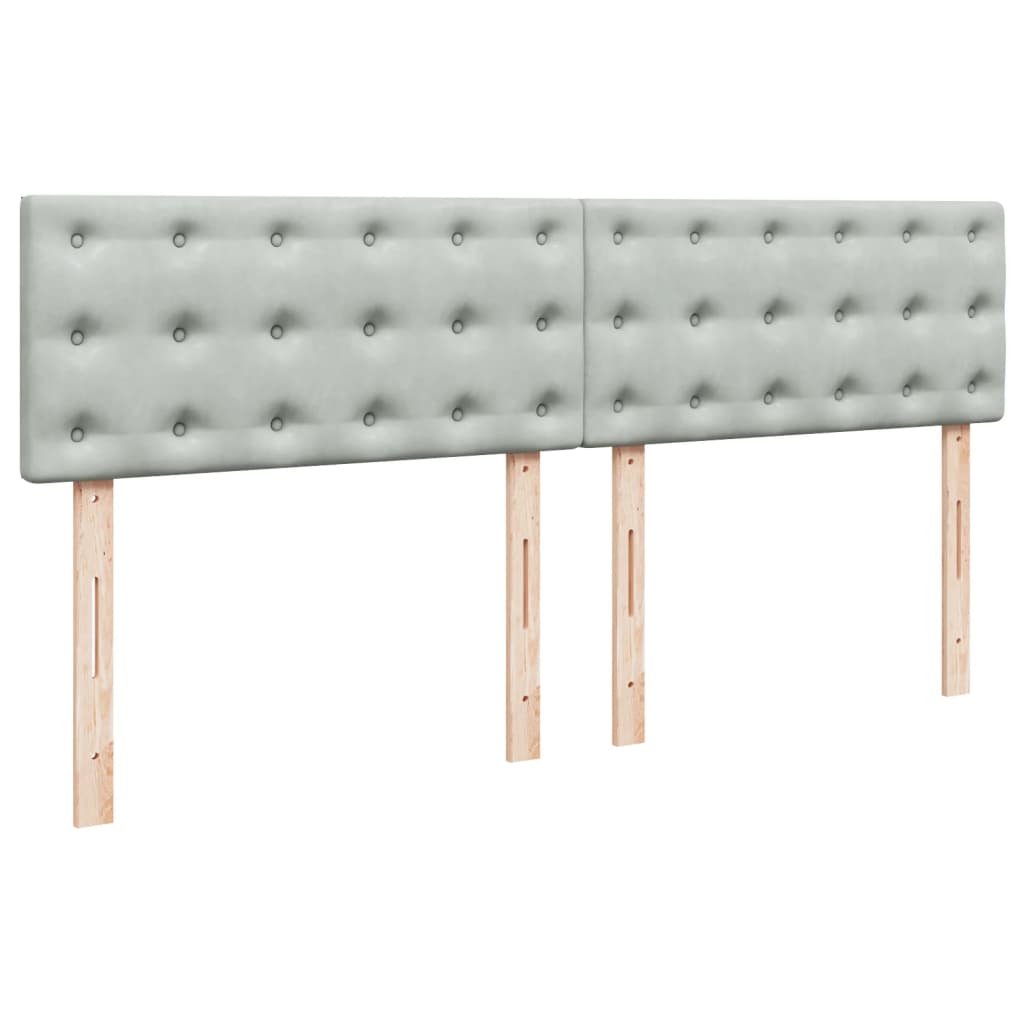 Krevet s oprugama i madracem svjetlosivi 200x200 cm baršunasti