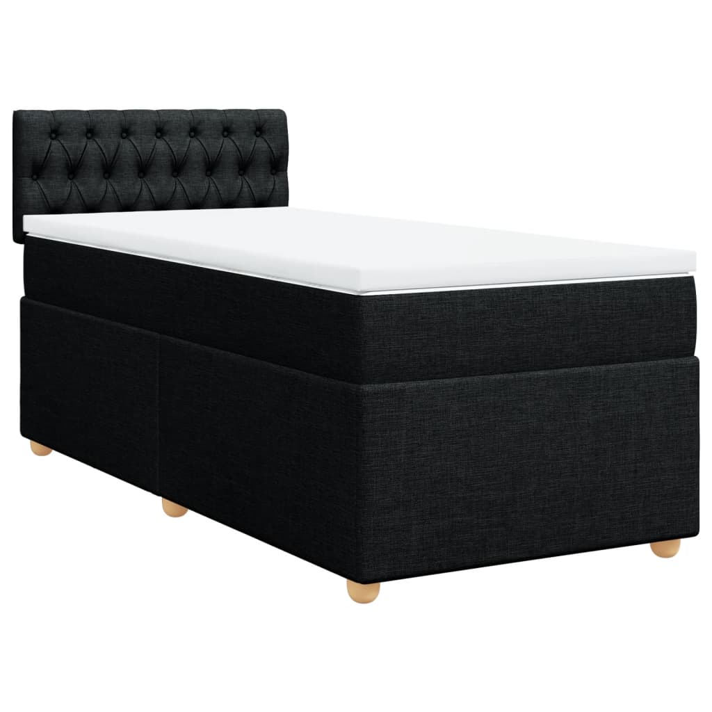 Box spring krevet s madracem crni 80 x 200 cm od tkanine
