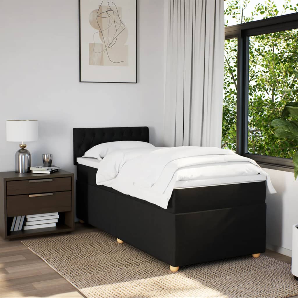 Box spring krevet s madracem crni 80 x 200 cm od tkanine
