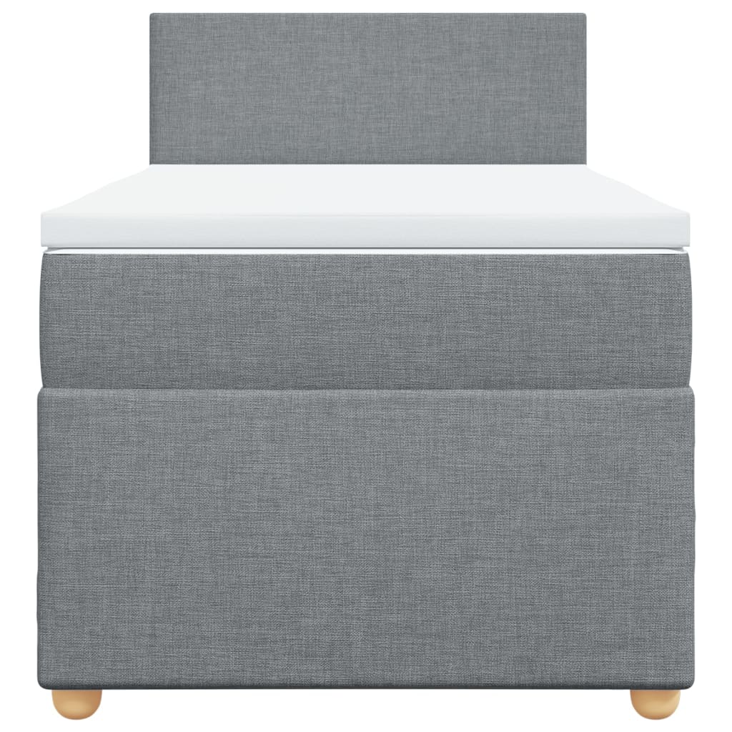 Box spring krevet s madracem svjetlosivi 90x190 cm od tkanine