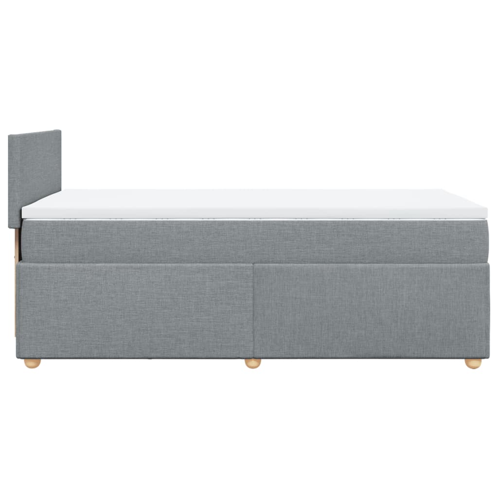Box spring krevet s madracem svjetlosivi 90x190 cm od tkanine