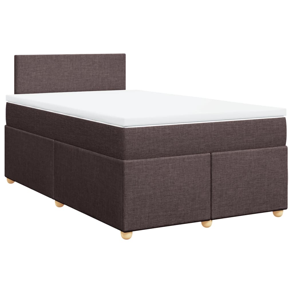 Krevet box spring s madracem tamnosmeđi 120 x 190 cm od tkanine