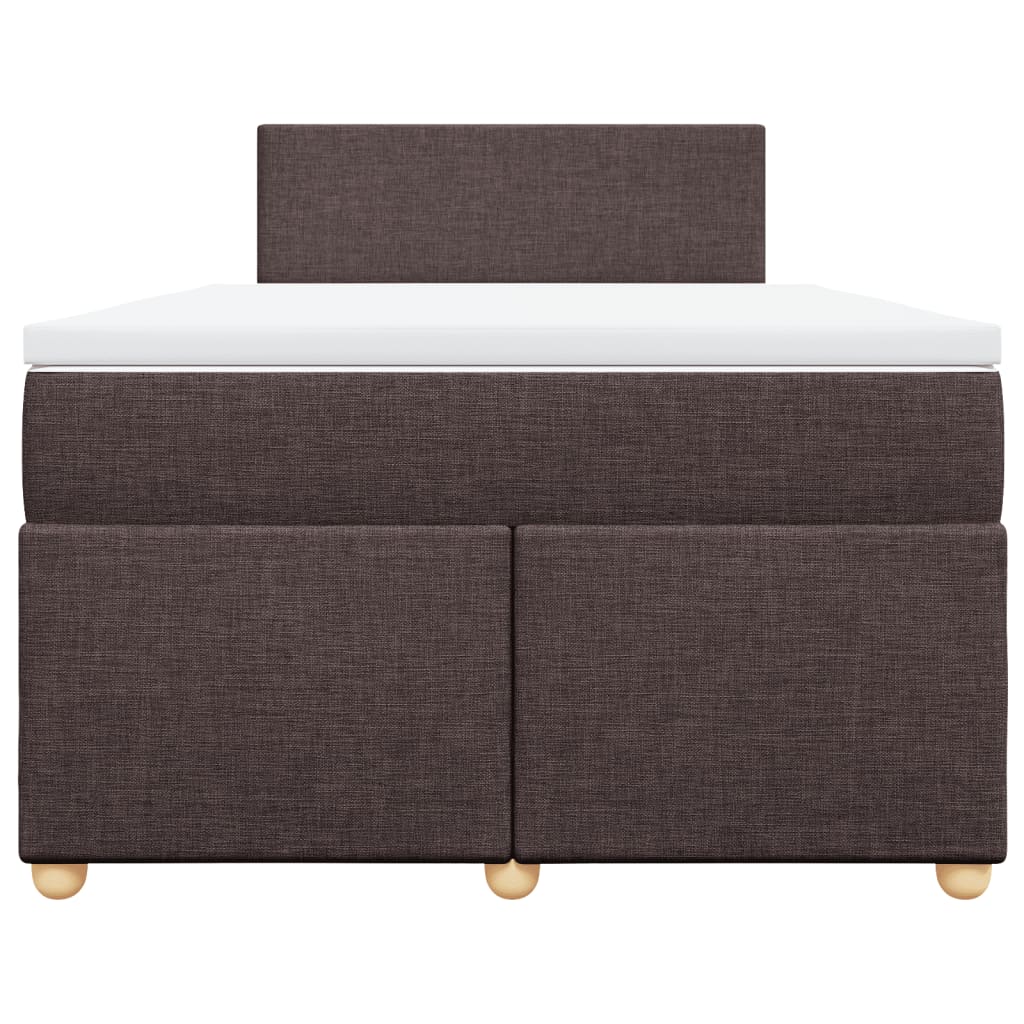 Krevet box spring s madracem tamnosmeđi 120 x 190 cm od tkanine
