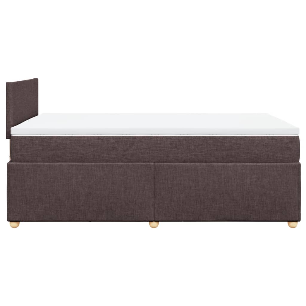 Krevet box spring s madracem tamnosmeđi 120 x 190 cm od tkanine