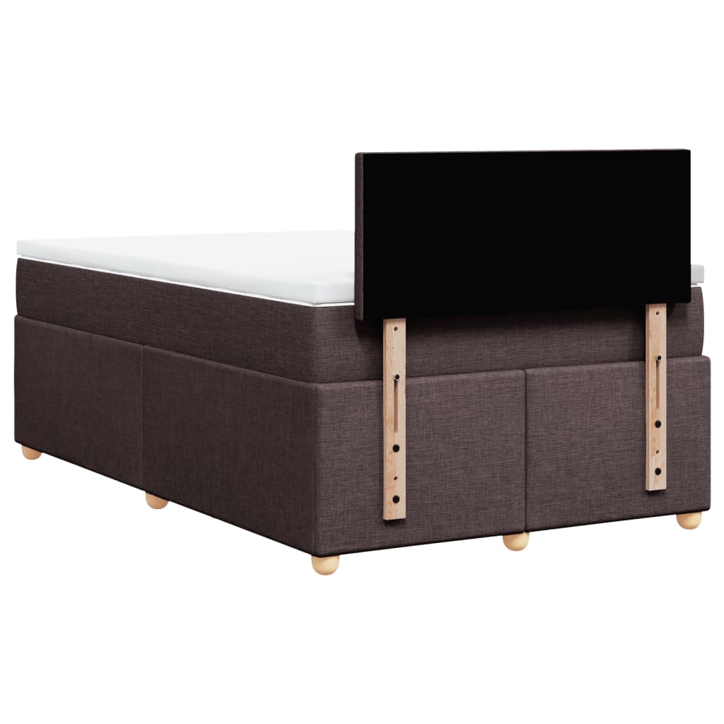 Krevet box spring s madracem tamnosmeđi 120 x 190 cm od tkanine
