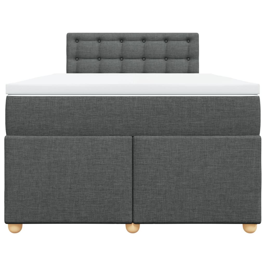Krevet box spring s madracem tamnosivi 120 x 190 cm tkanina