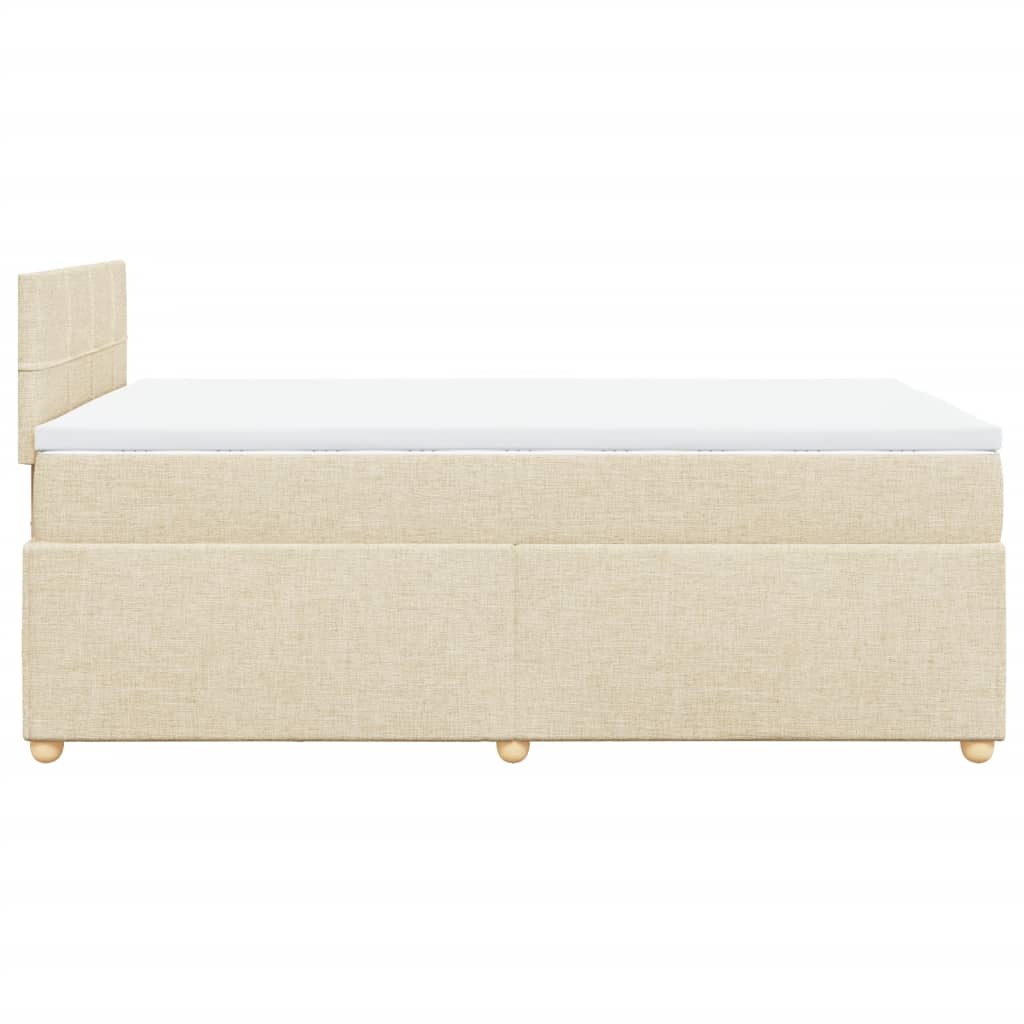 Krevet s oprugama i madracem krem 120 x 200 cm od tkanine
