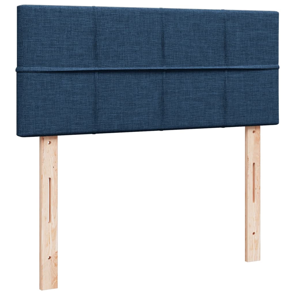 Krevet s oprugama i madracem plavi 120 x 200 cm od tkanine