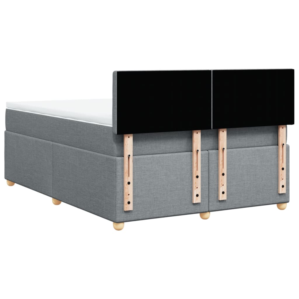 Krevet box spring s madracem svjetlosivi 140x200 cm od tkanine