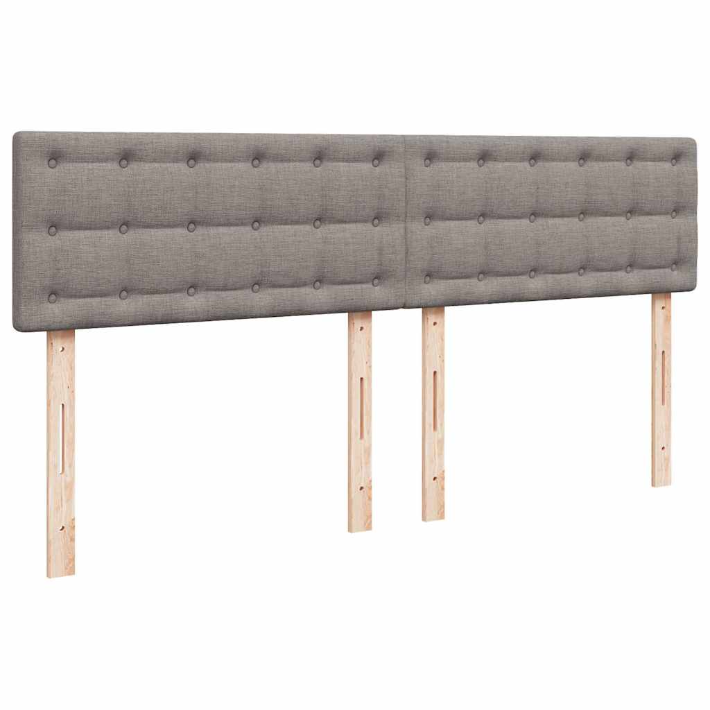 Krevet s oprugama i madracem smeđesivi 200x200 cm od tkanine