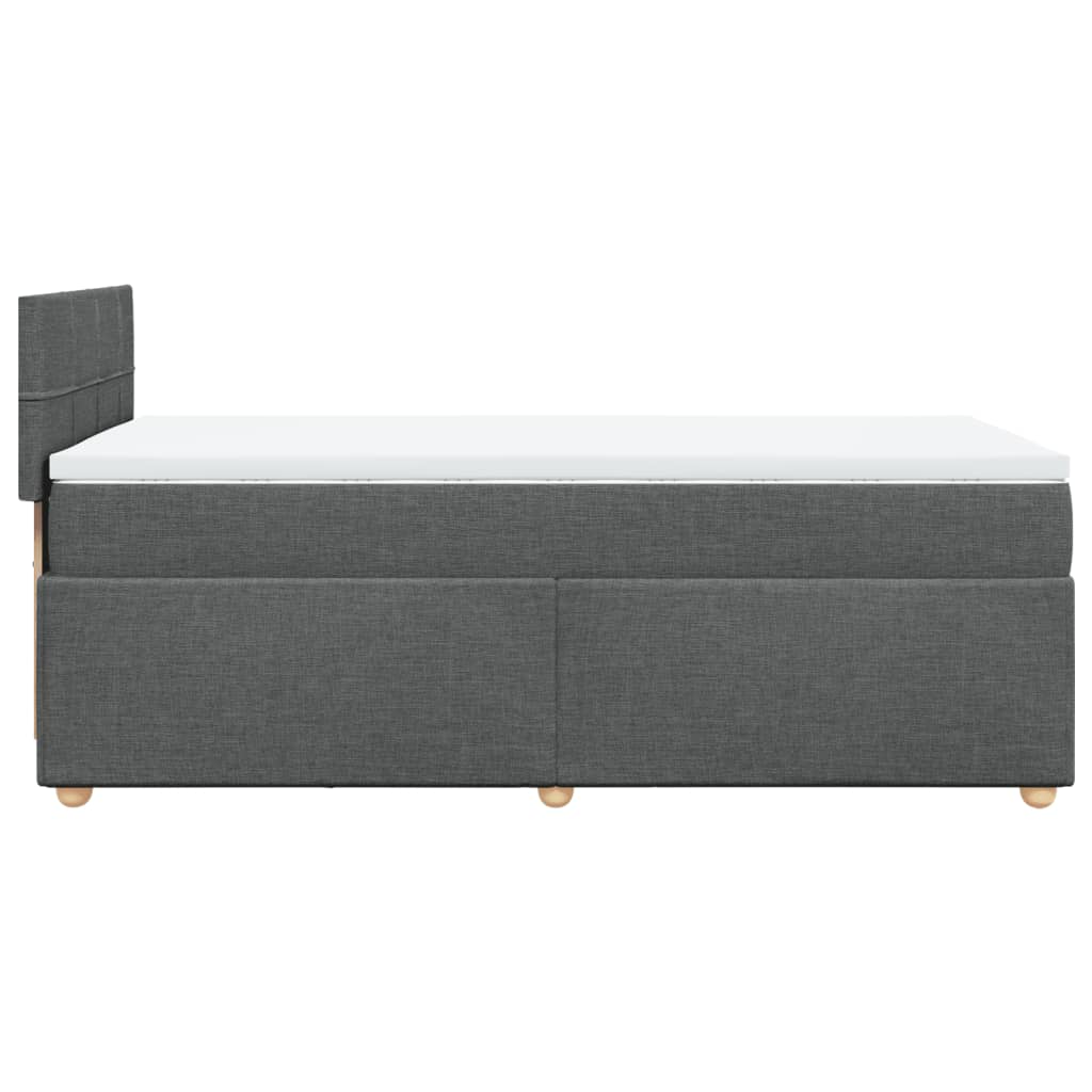 Krevet box spring s madracem tamnosivi za 1 osobu tkanine