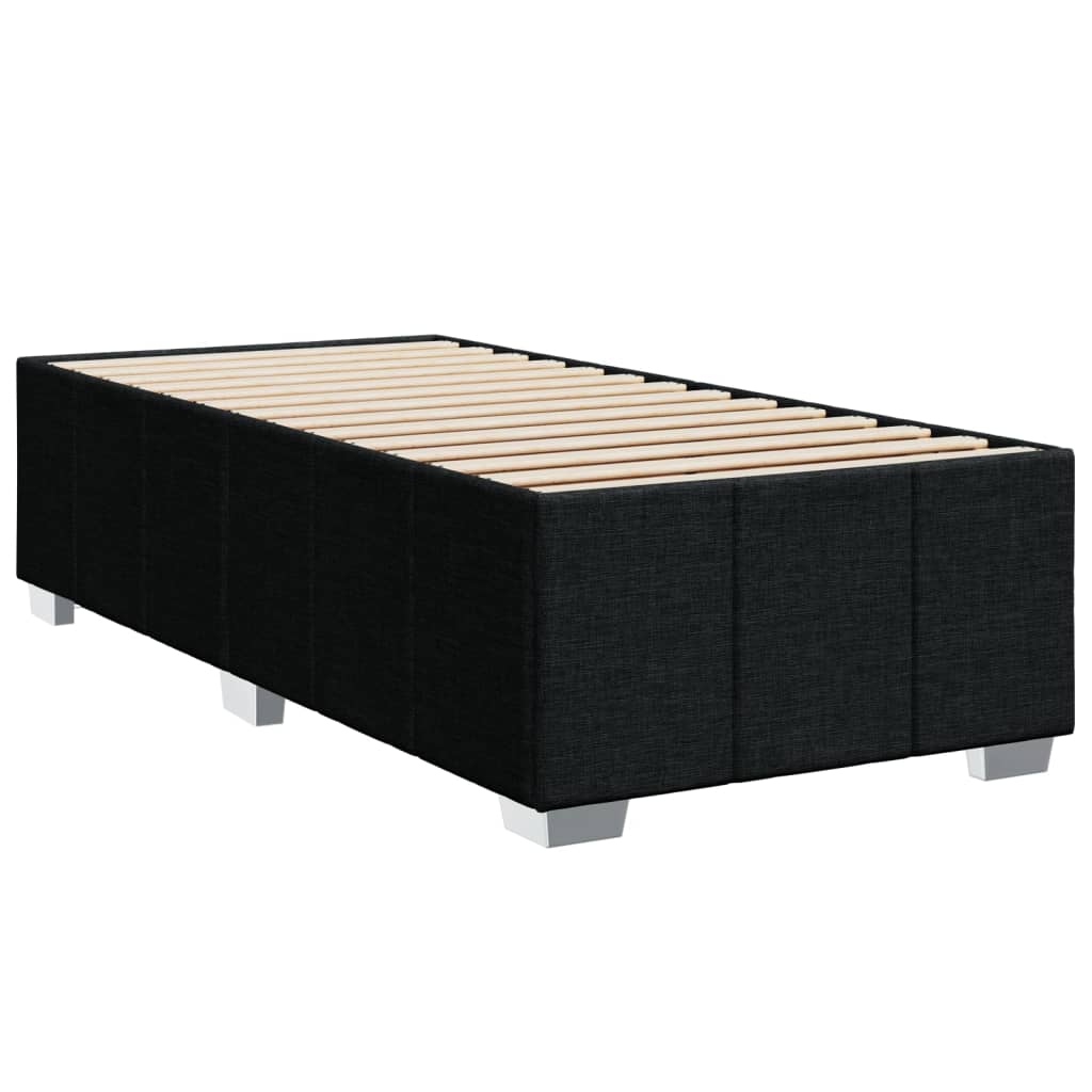 Krevet s oprugama i madracem crni 100 x 200 cm od tkanine