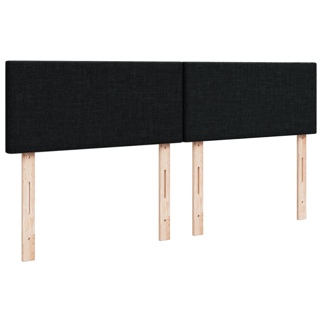 Krevet s oprugama i madracem crni 140 x 190 cm od tkanine