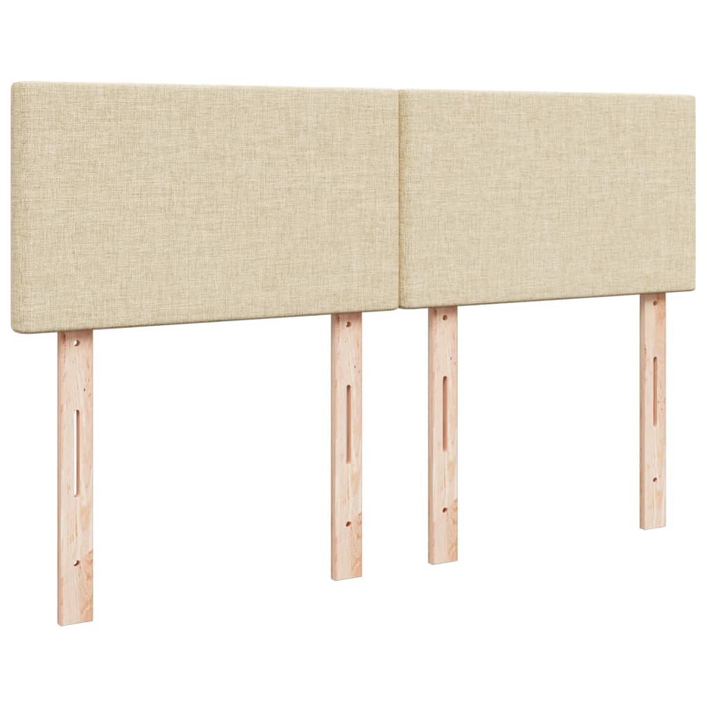 Krevet s oprugama i madracem krem 140 x 190 cm od tkanine