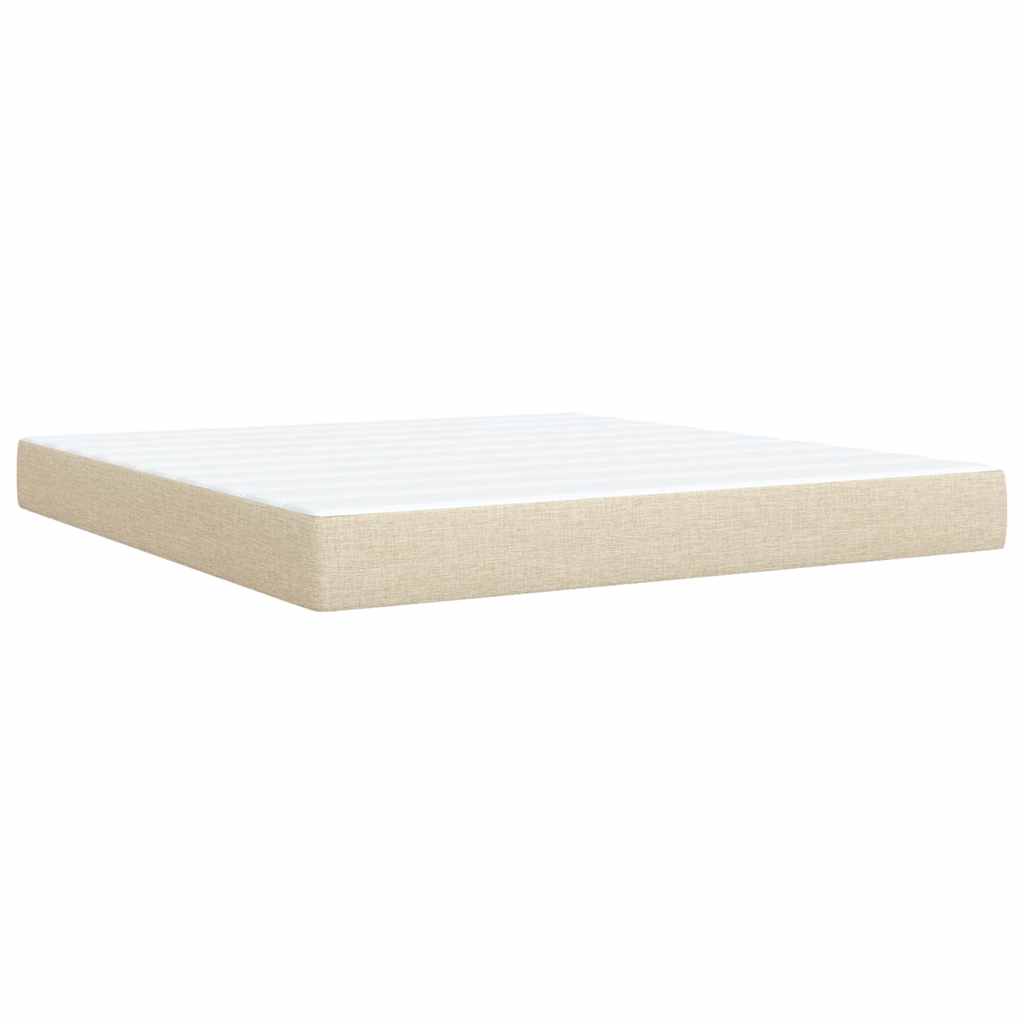 Krevet s oprugama i madracem krem 180x200 cm od tkanine