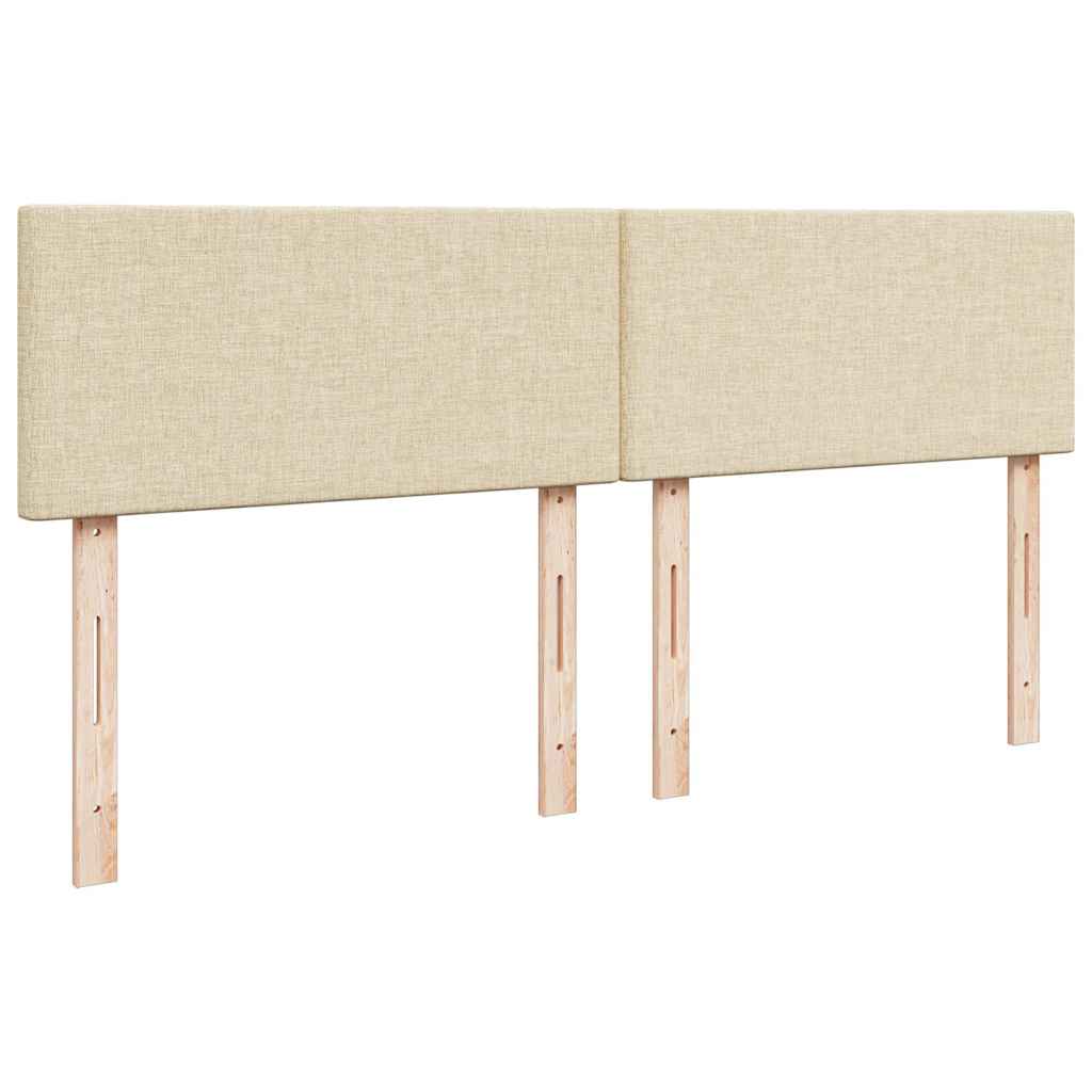 Krevet s oprugama i madracem krem 200 x 200 cm od tkanine