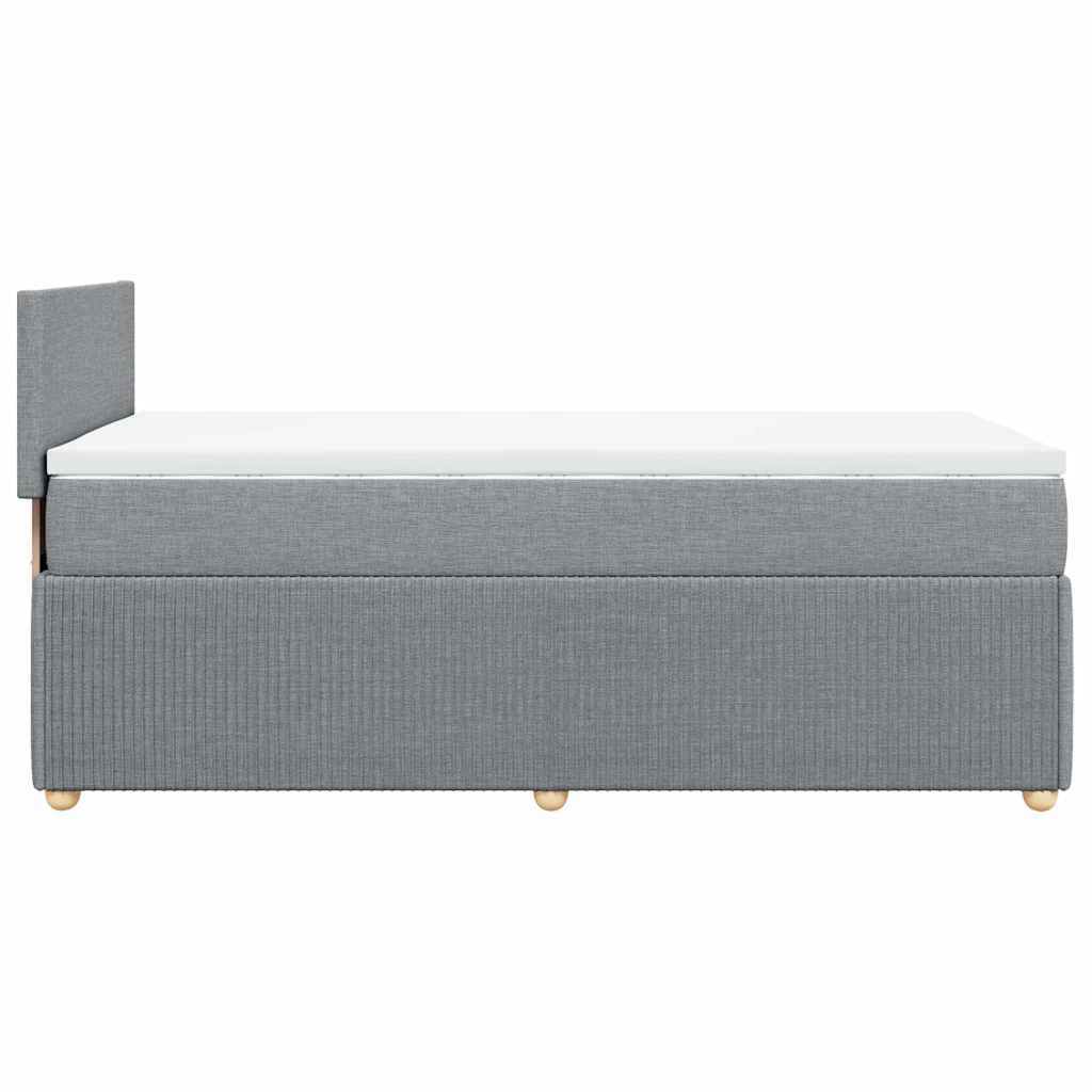 Box spring krevet s madracem svjetlosivi 90x190 cm od tkanine