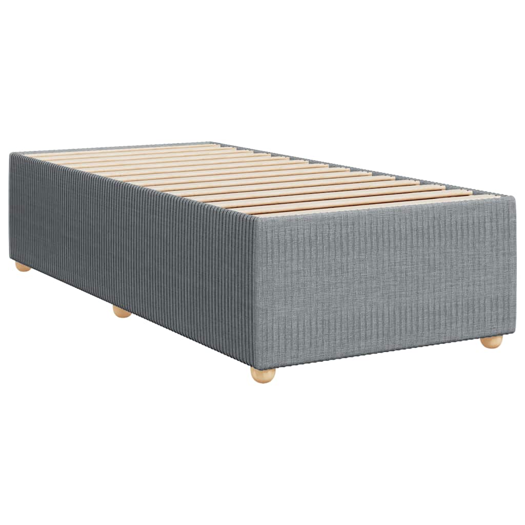 Box spring krevet s madracem svjetlosivi 90x190 cm od tkanine
