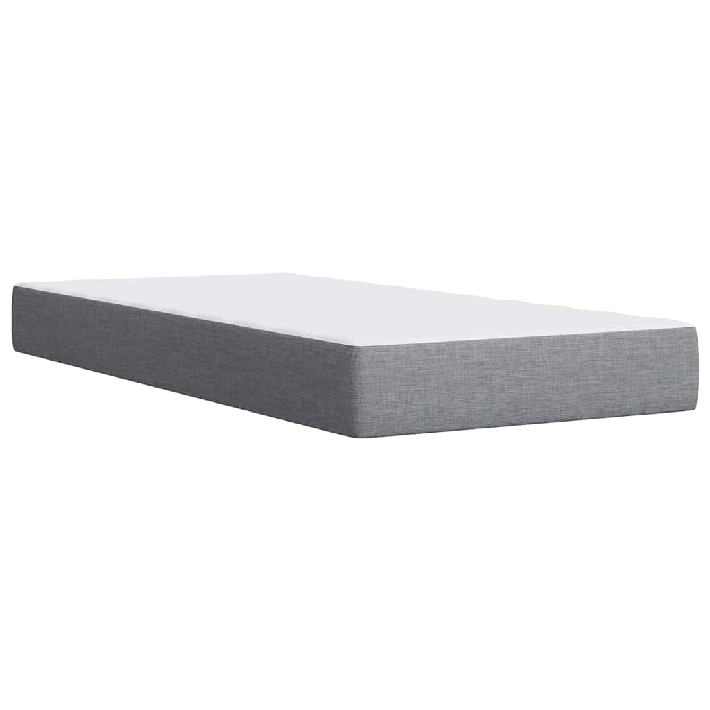 Box spring krevet s madracem svjetlosivi 90x190 cm od tkanine
